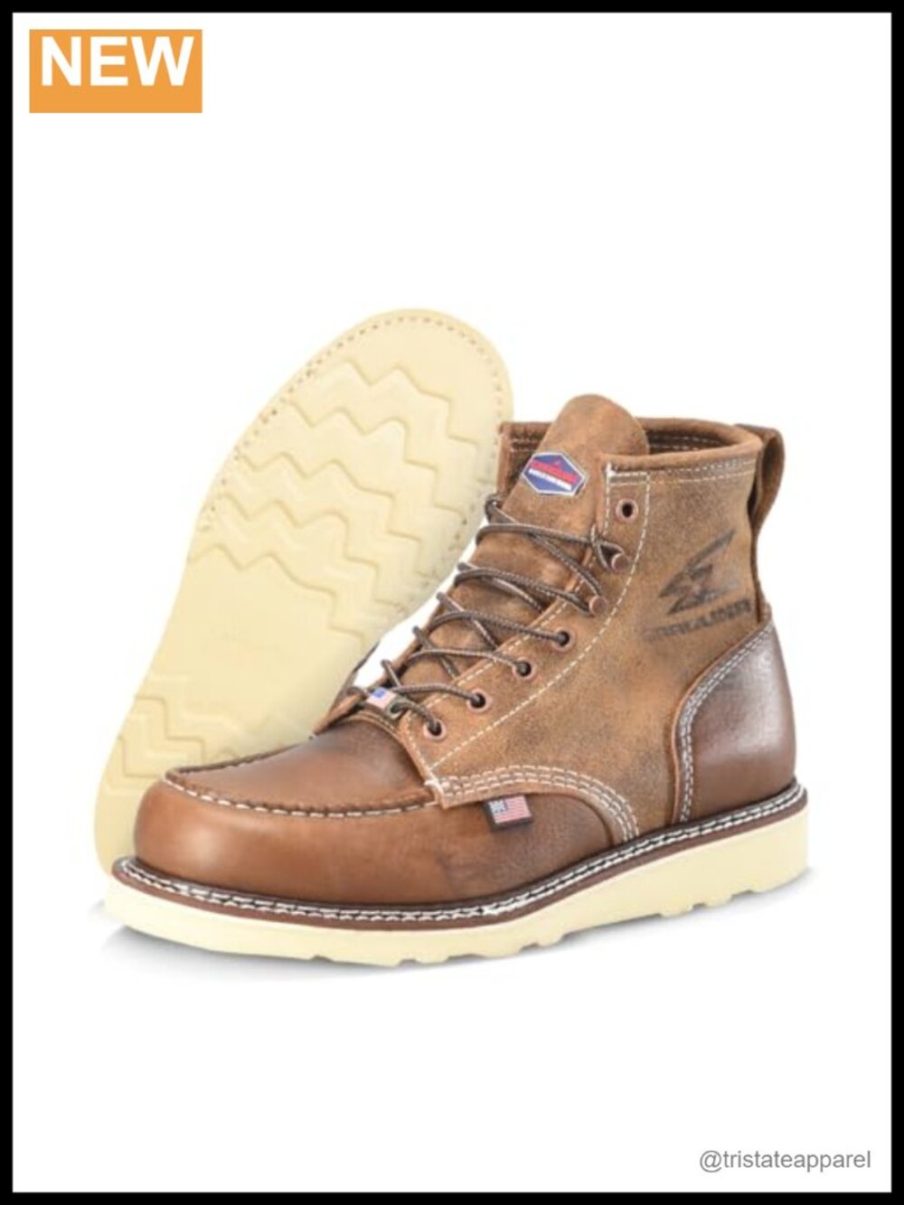 Men's 6" AMP Roughout Soft Toe Wedge Work Boot Leather Slip-Resistant